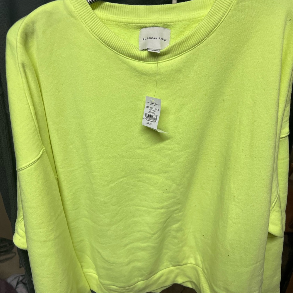American Eagle Outfitters Neon Lime Pullover Sweatshirt